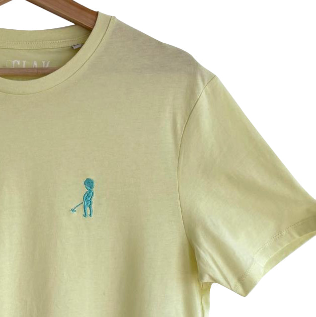 T-shirt homme "Ketje"™ Jaune Lemon - broderie Menta
