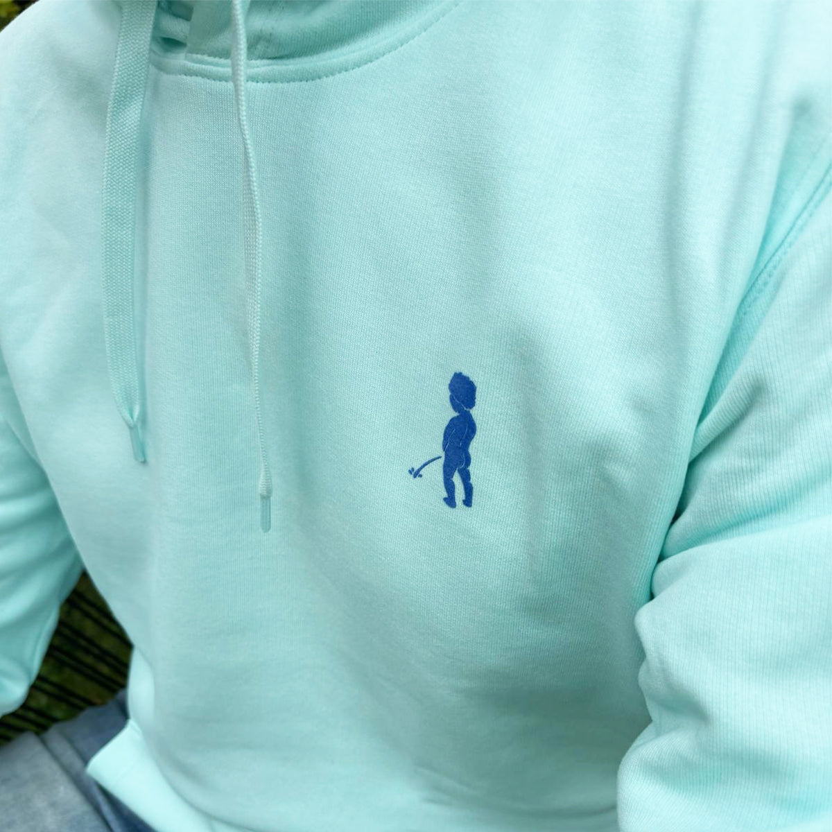 Hoodie léger bleu clair flash - flocage bleu