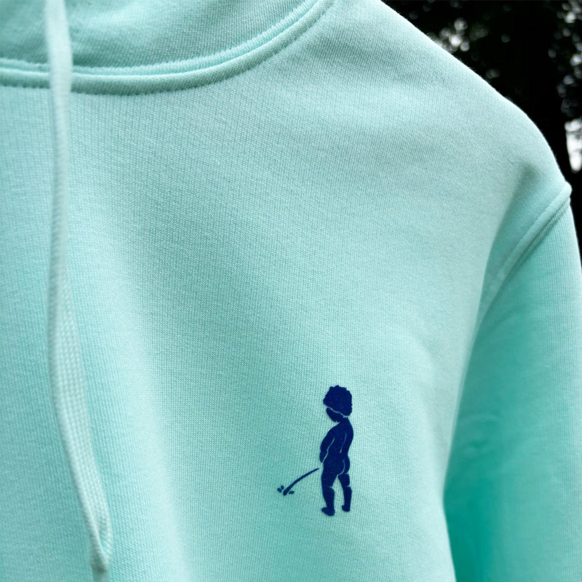 Hoodie léger bleu clair flash - flocage bleu
