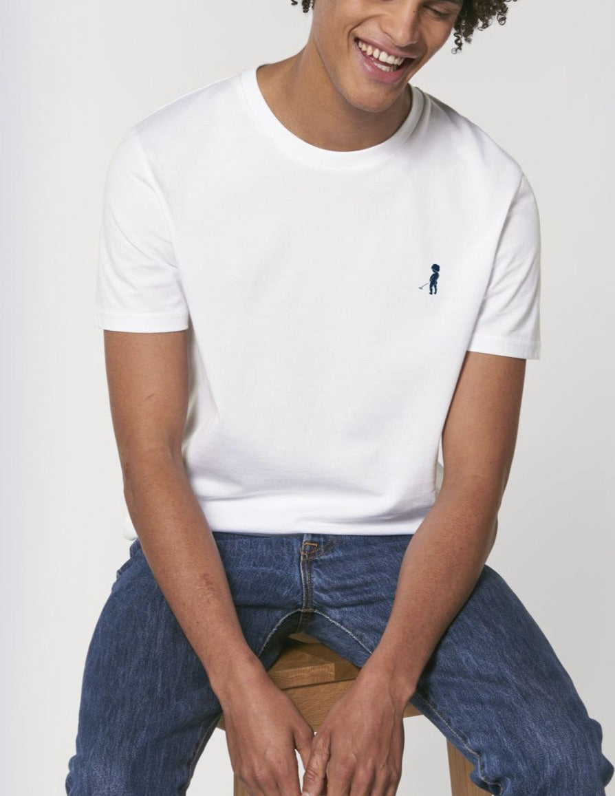 "Ketje"™ men's t-shirt White - navy blue logo