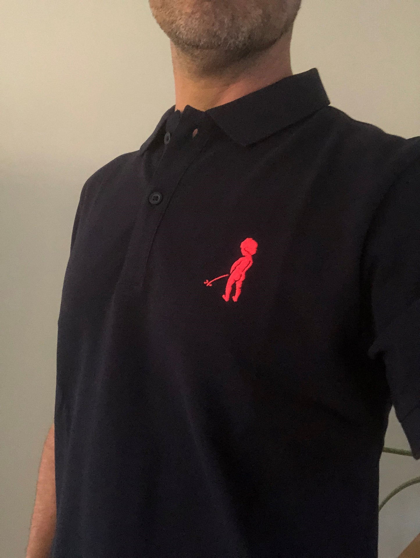 Navy blue "Ketje"™ polo shirt - pink logo