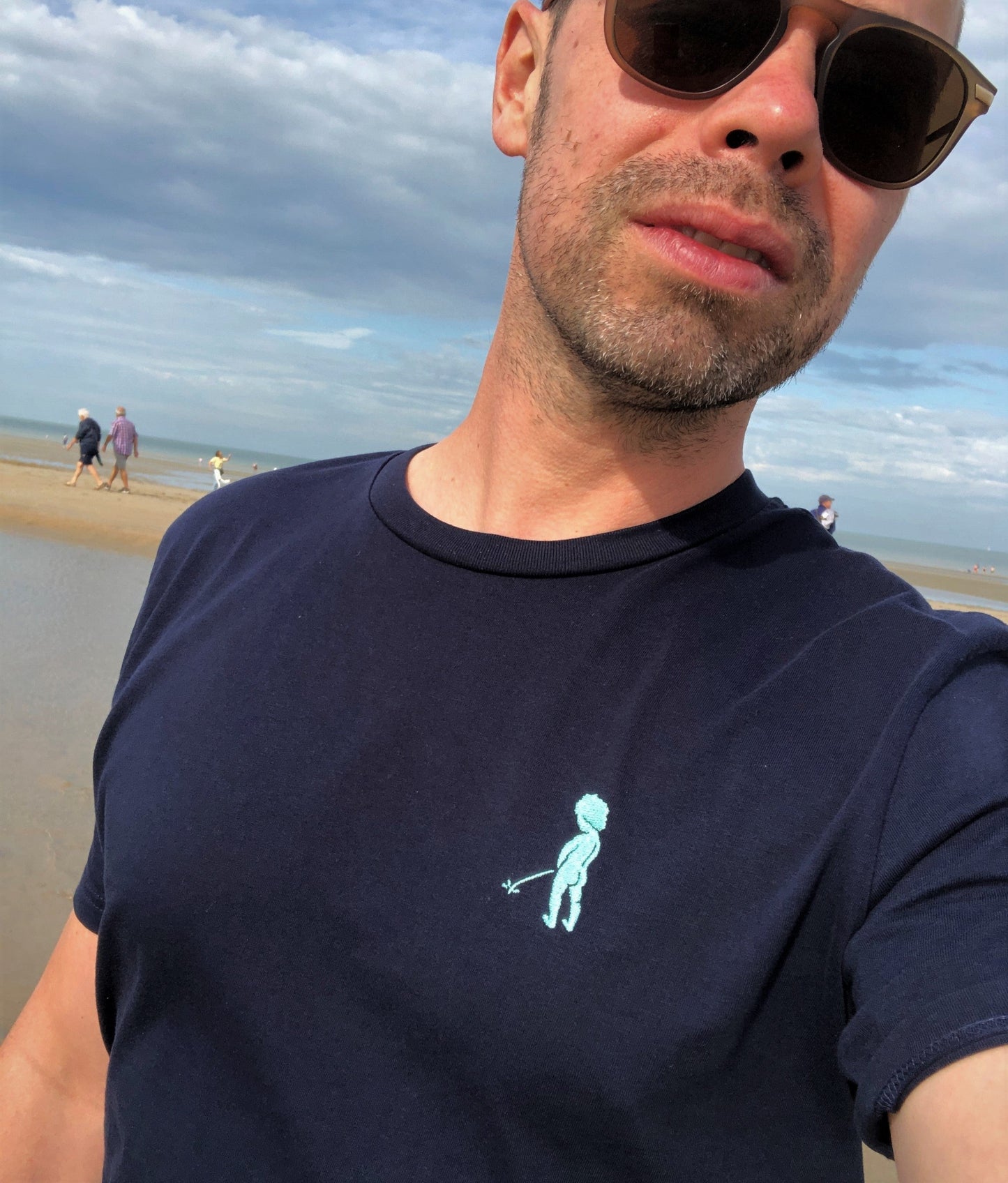 "Ketje"™ men's navy blue t-shirt - menta logo
