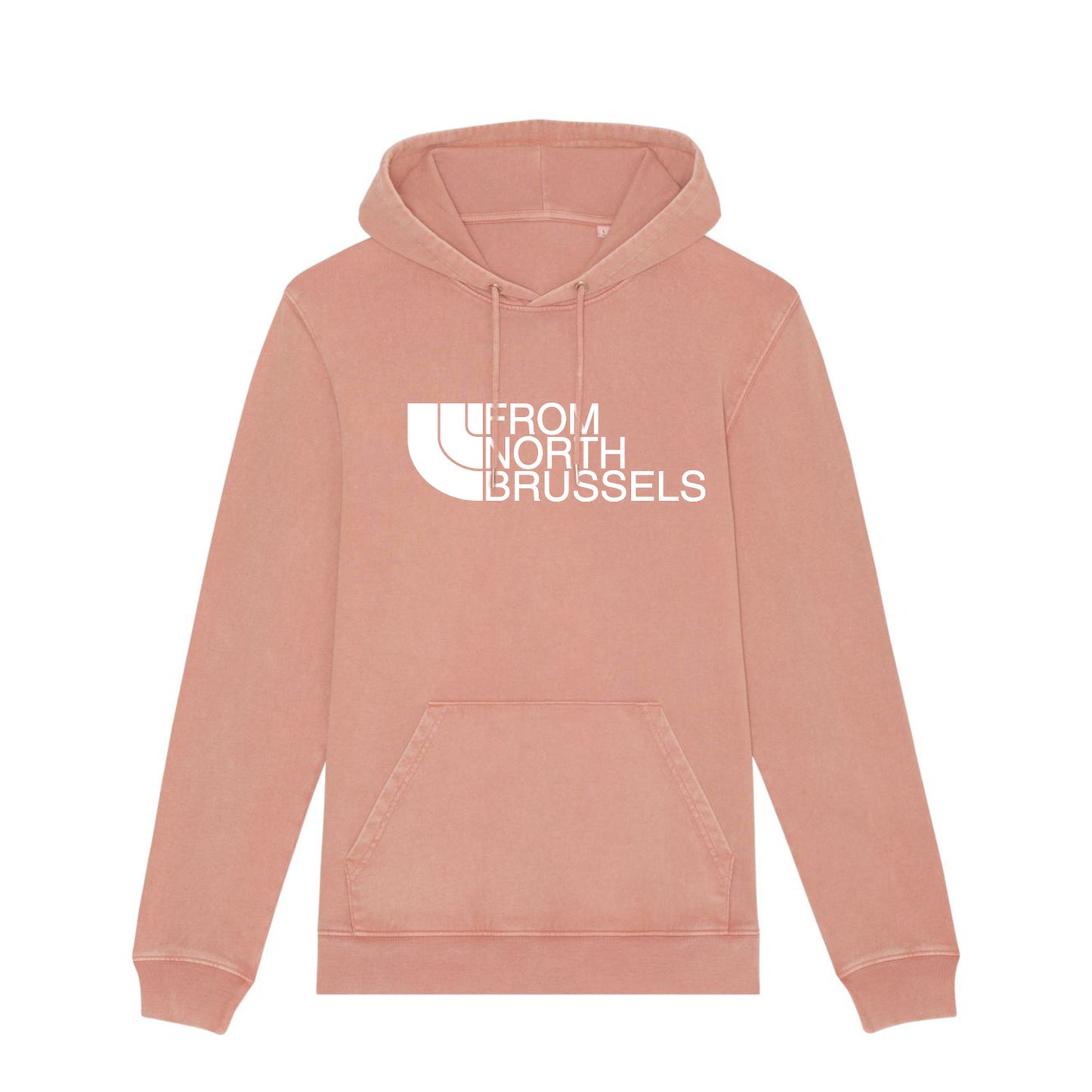 Sweat-shirt à capuche Unisexe "From North Brussels"™ Rose délavé