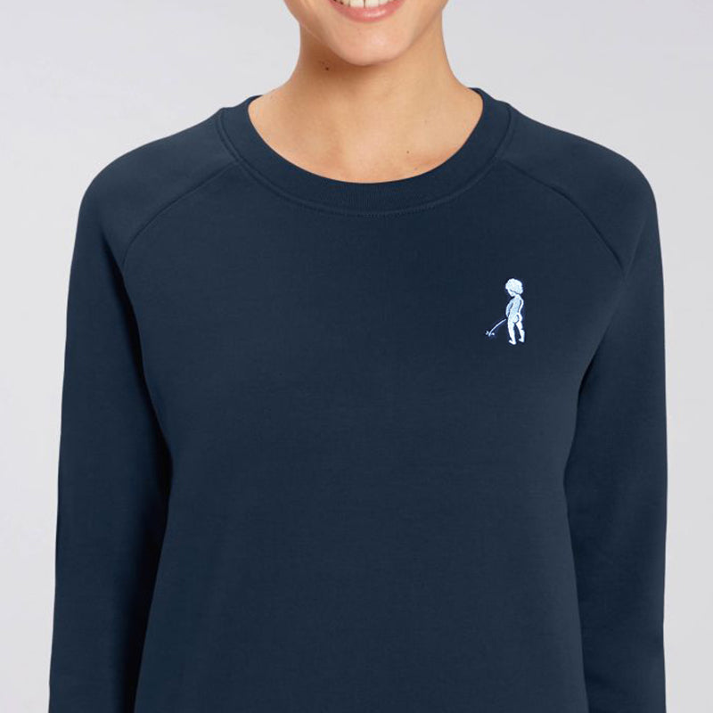 Sweat-shirt femme "Ketje"™ bleu marine - logo blanc